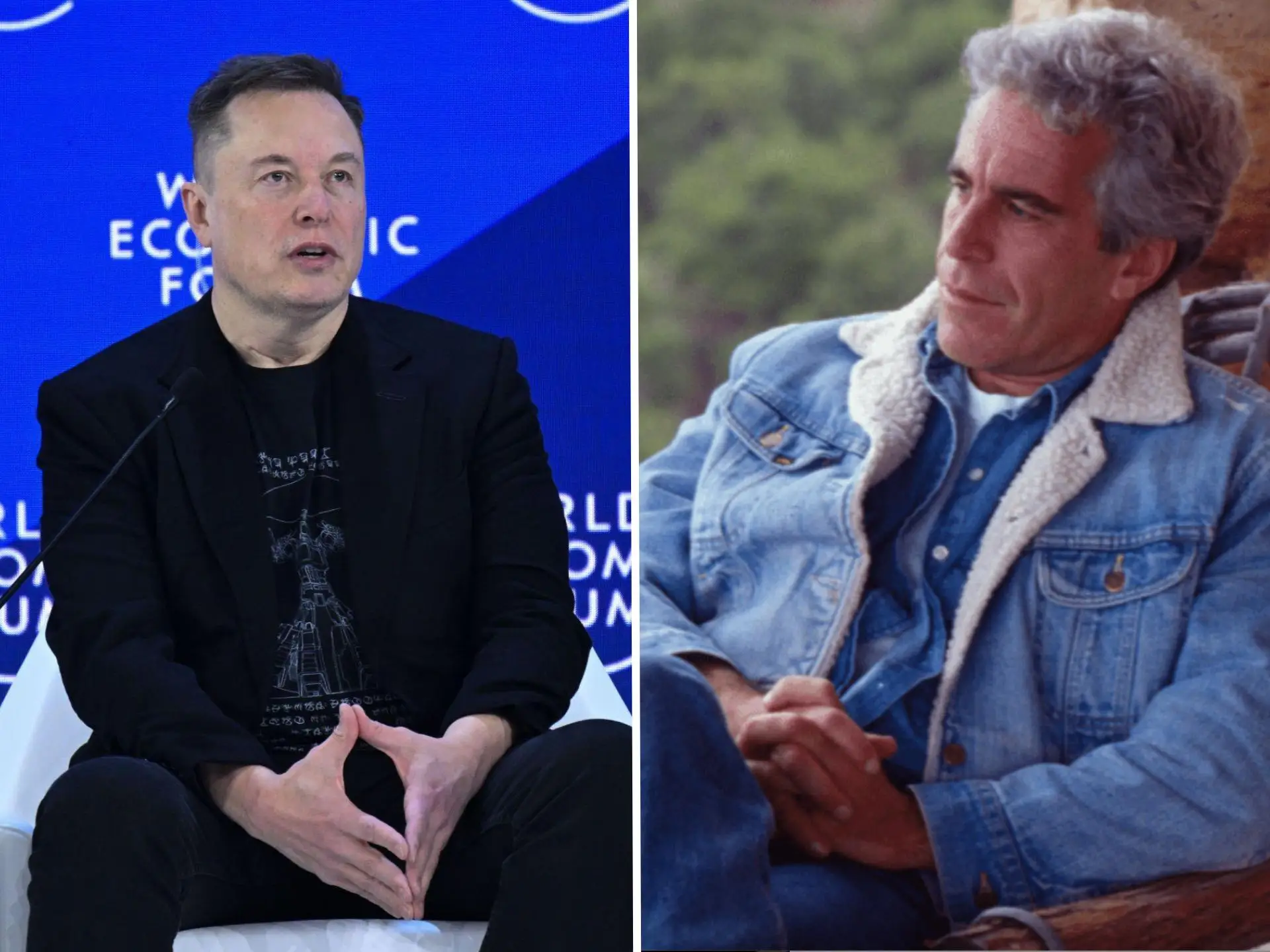 Side by side with Elon Musk (L) and Jeffrey Epstein