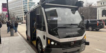 Officials showed off a robo-bus in D.C. It got hit by a Tesla driver.