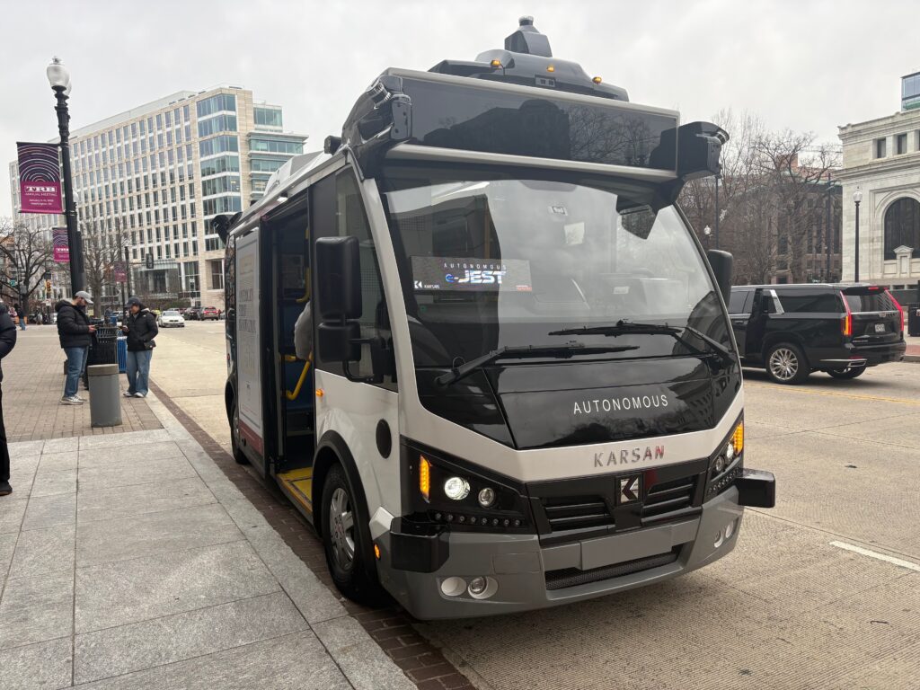 Officials showed off a robo-bus in D.C. It got hit by a Tesla driver.