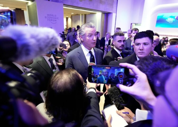 Newsom says he was blocked from entering USA House at Davos