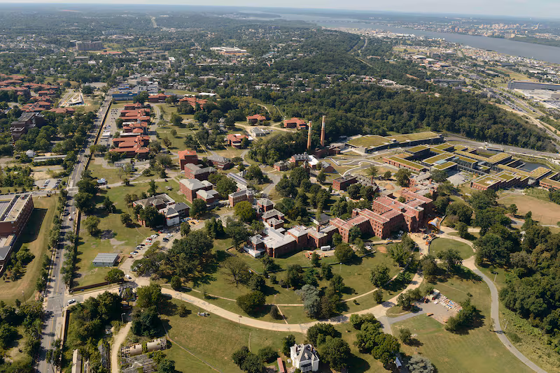 Aerial view of St. Elizabeths Hospital West Campus in 2015.