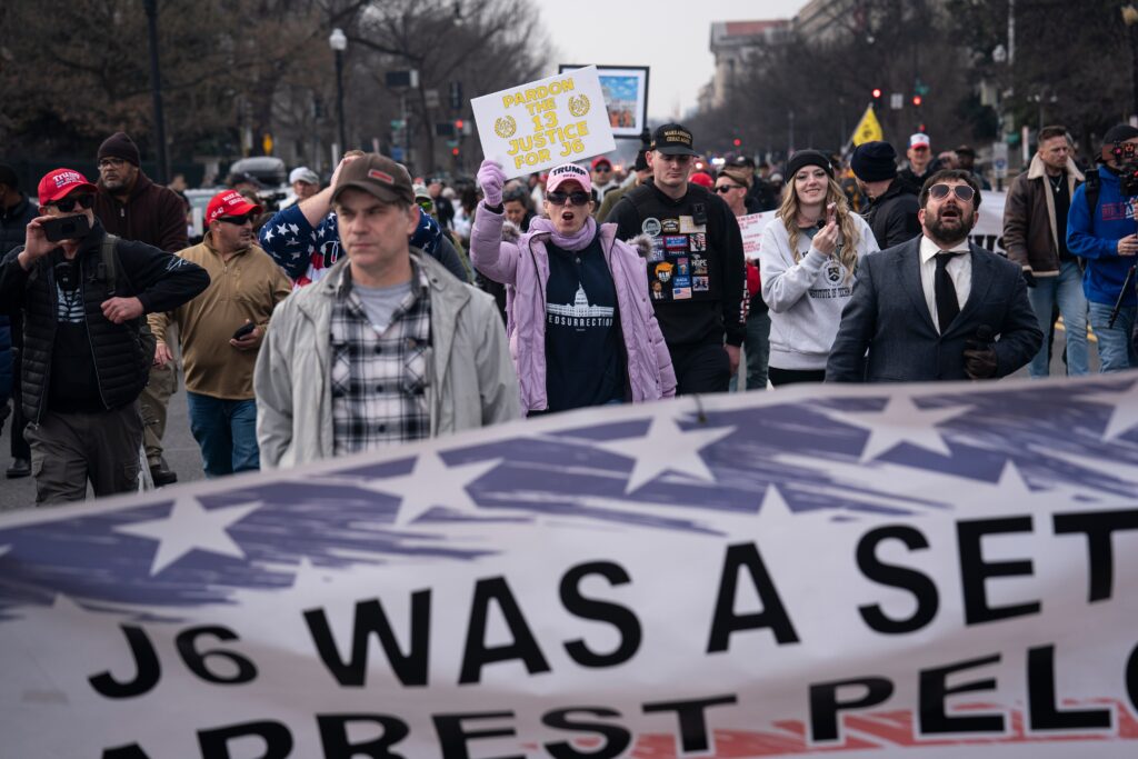 Jan. 6 defendants, supporters march, demanding ‘retribution’ for prosecutions