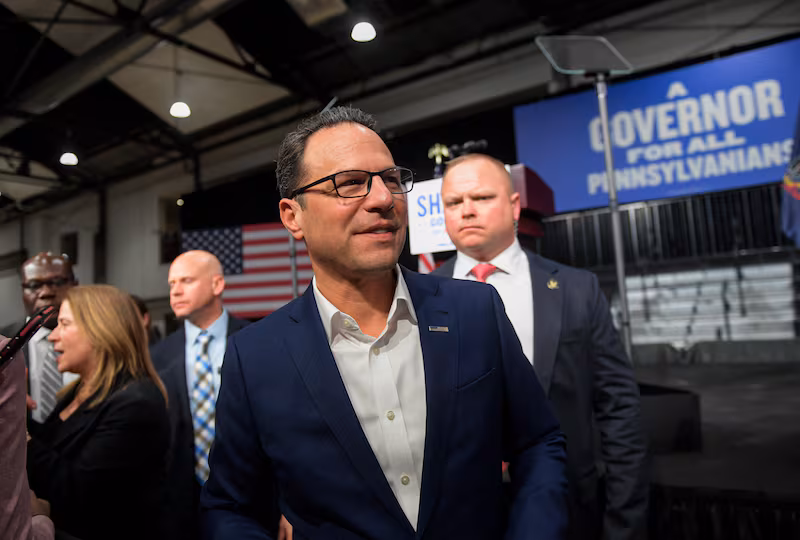 Pennsylvania Gov. Josh Shapiro speaks to supporters following a rally announcing his reelection bid at the Alan Horwitz "Sixth Man" Center on January 8, 2026 in Philadelphia, Pennsylvania.