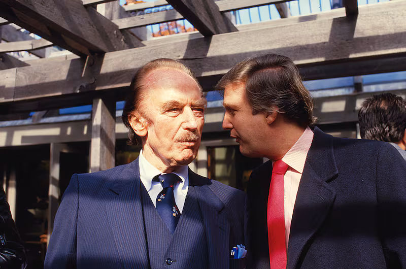 Fred Trump and son Donald Trump in New York City, in the early 1980s.