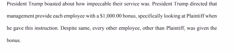 Trump was named in the lawsuit filed in New Jersey court on Monday.