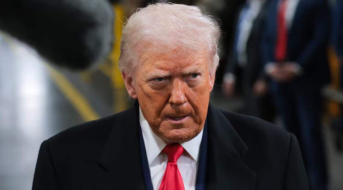 ‘F*** Trump’ Protesters Burn U.S. Flags in the Street as President Jets in for Summit