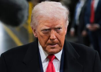 ‘F*** Trump’ Protesters Burn U.S. Flags in the Street as President Jets in for Summit