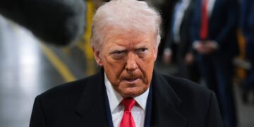 ‘F*** Trump’ Protesters Burn U.S. Flags in the Street as President Jets in for Summit