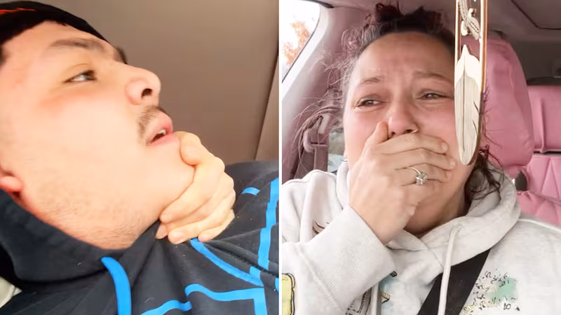 Facebook screenshots from a video showing the interaction between Border Patrol agents and Jose Roberto Ramirez, age 20, and his aunt Shawntia Sosclara.