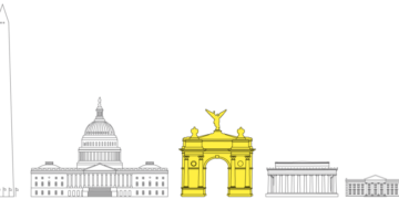 Trump wants to build a 250-foot-tall arch, dwarfing the Lincoln Memorial