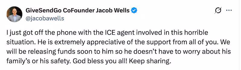 Jacob Wells revelas he is in contact with ICE agent Jonathan Ross.