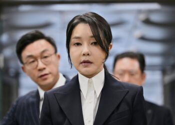South Korea’s former first lady jailed for bribery ahead of husband’s verdict