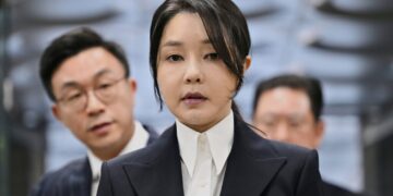 South Korea’s former first lady jailed for bribery ahead of husband’s verdict