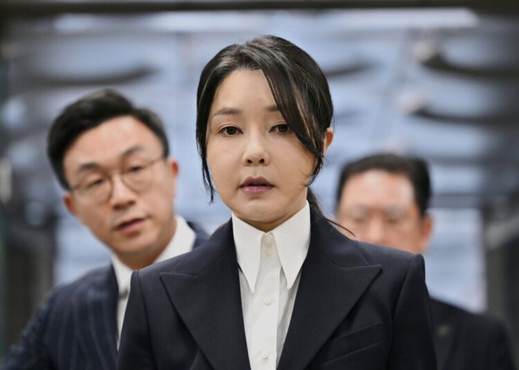 South Korea’s former first lady jailed for bribery ahead of husband’s verdict