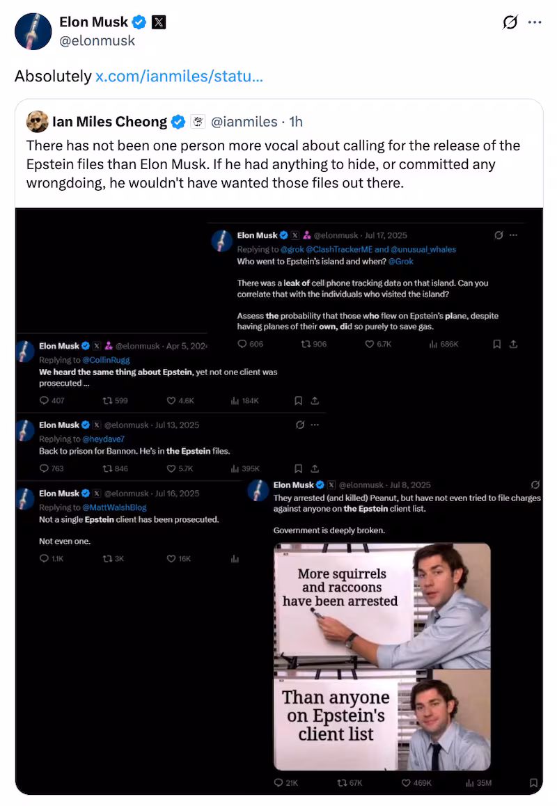Elon Musk boosts Ian Miles Cheong