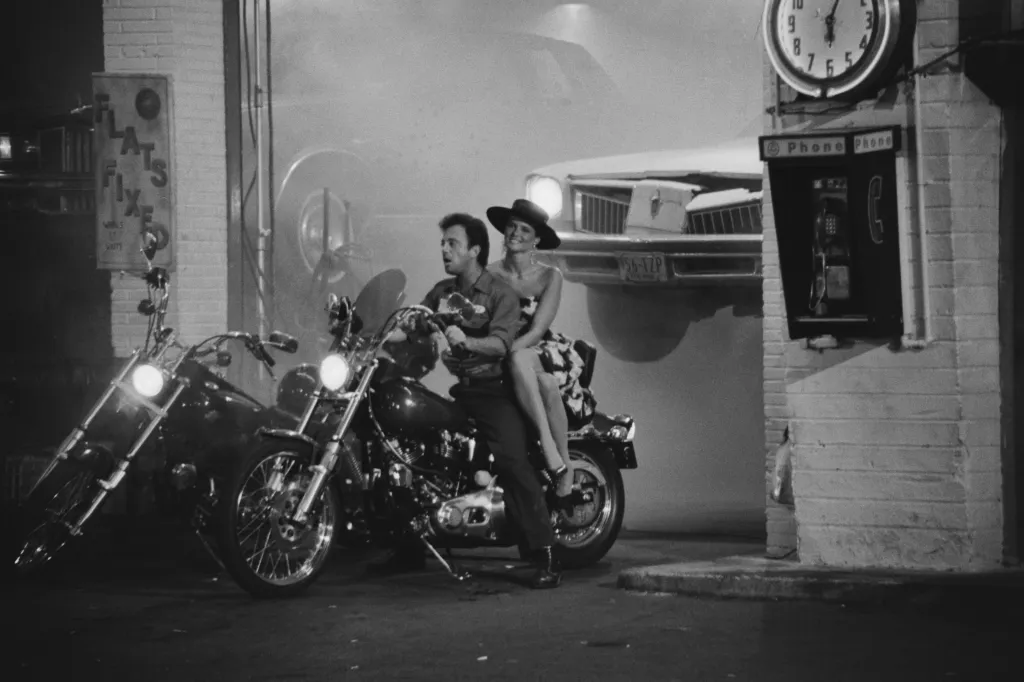 Billy Joel and model Christie Brinkley on the set of the music video for Joel's song 'Uptown Girl', 1983.