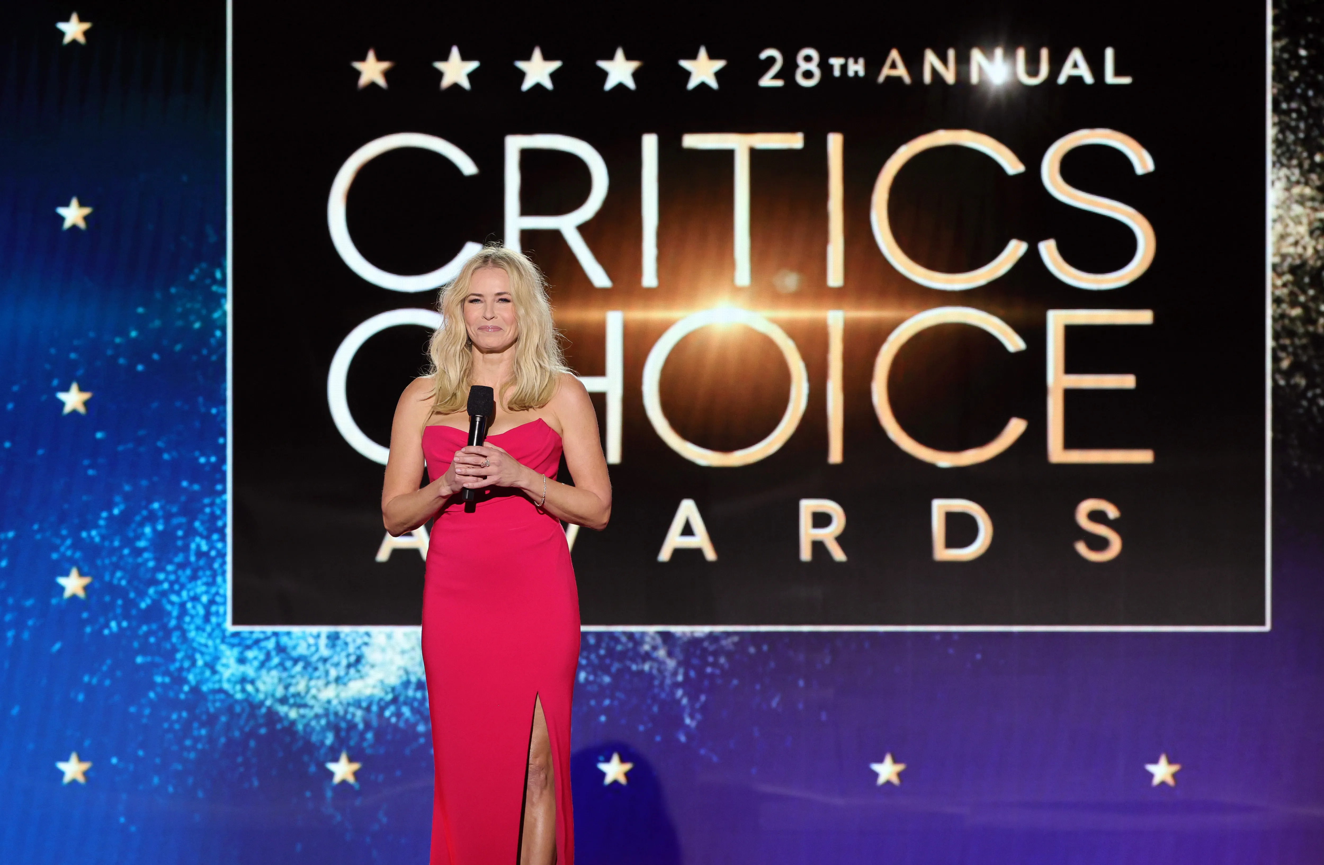 LOS ANGELES, CALIFORNIA - JANUARY 15: Host Chelsea Handler speaks onstage during the 28th Annual Critics Choice Awards at Fairmont Century Plaza on January 15, 2023 in Los Angeles, California. (Photo by Kevin Winter/Getty Images for Critics Choice Association)