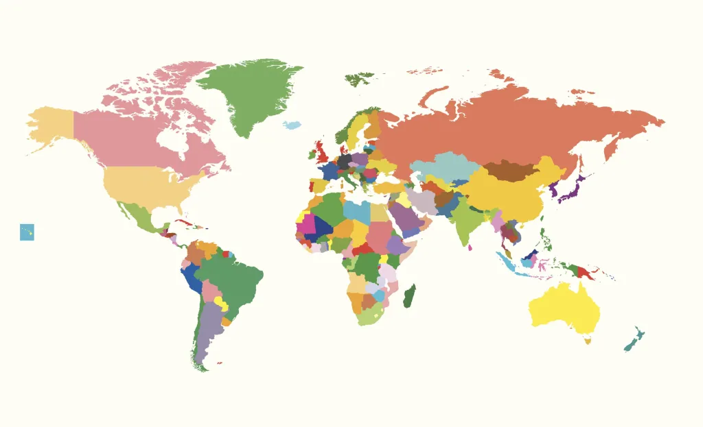 A Mercator map showing Greenland.