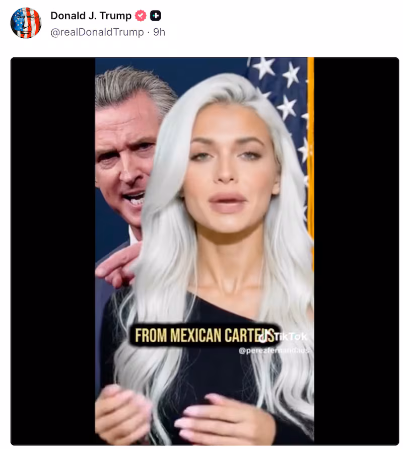 Screenshot of Trump's Truth Social post.