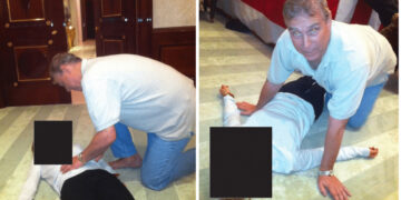 Epstein file photos appear to show Andrew crouched over female on floor
