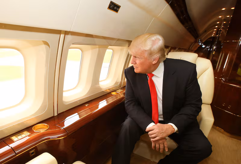 Trump on plane