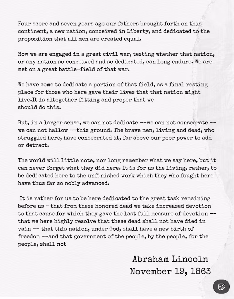 Jack Schlossberg's online tribute to his sister, Tatiana, included Lincoln's famous Gettysburg Address.