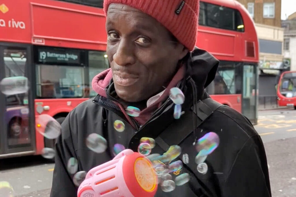 Meet the London bus driver blowing away troubles one bubble at a time