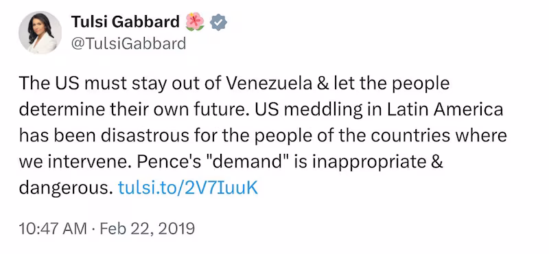 Gabbard appears to have somewhat changed her views since 2019.