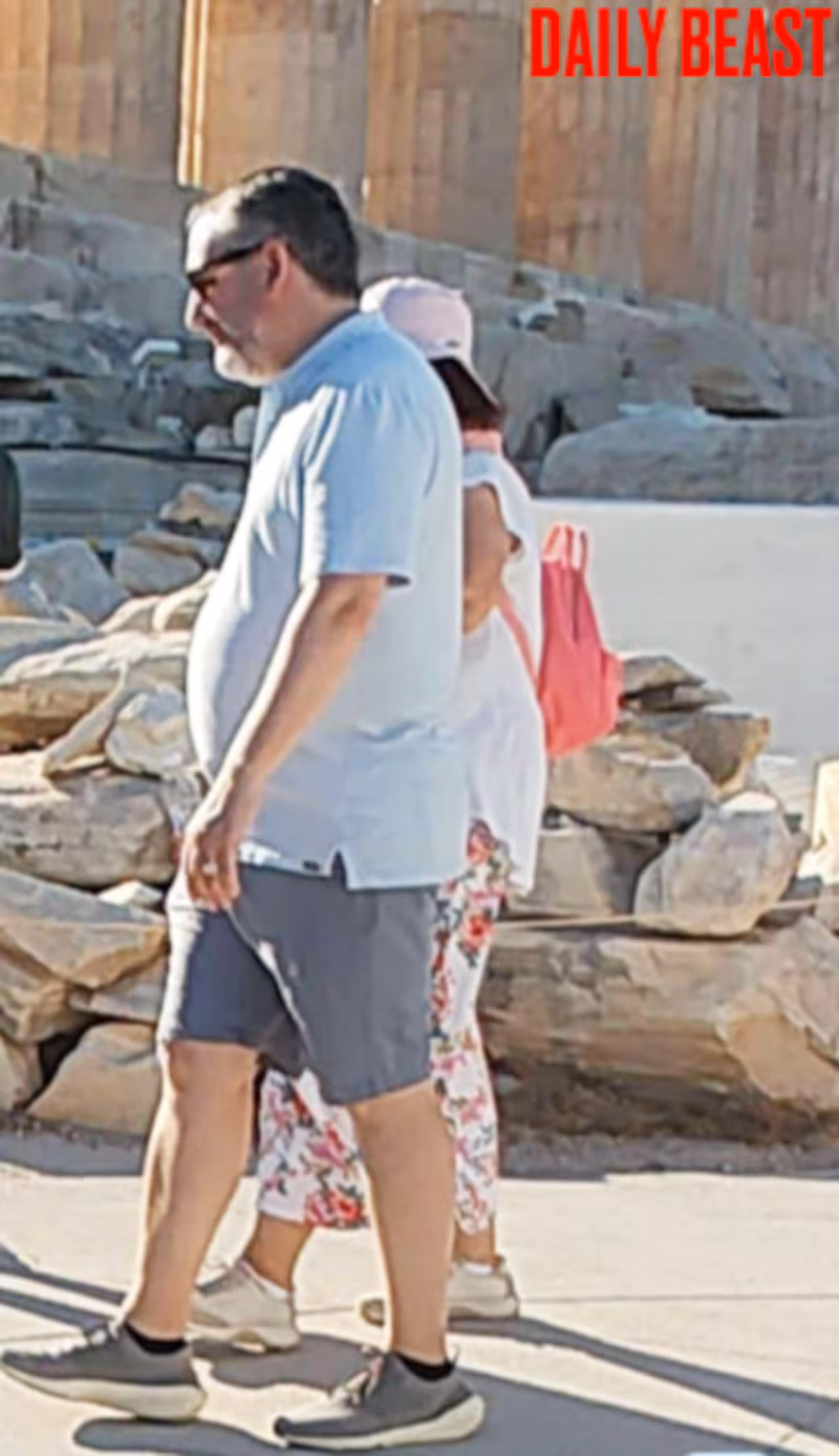 Ted Cruz was in Athens on Saturday while rescuers were searching for flood victims in Texas.