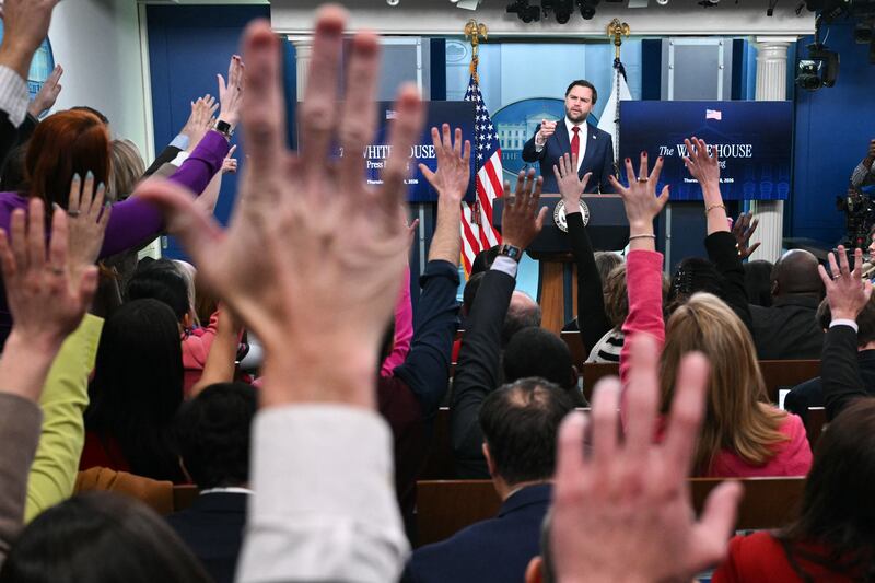 Vice President JD Vance told the White House press corps Thursday that “many people in this room have been lying about this attack.”