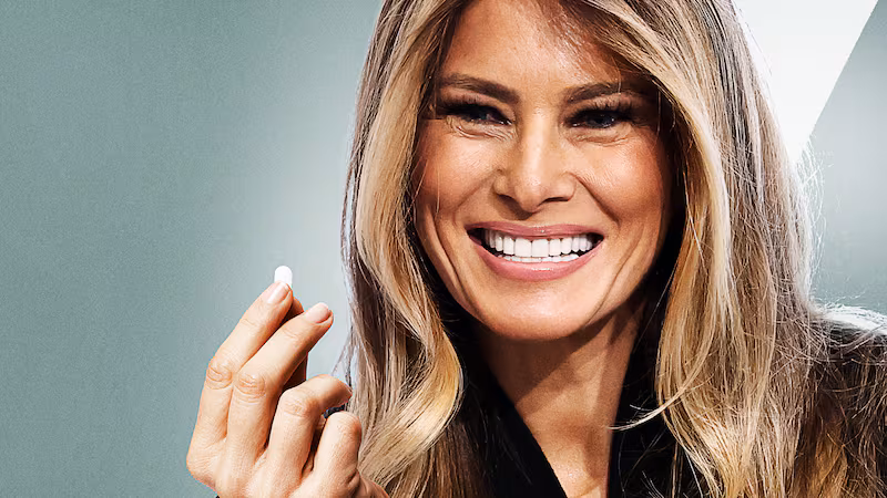 Melania pulling a prank with a tic tac.