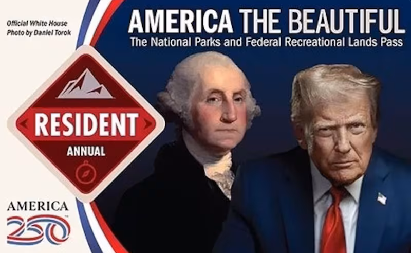Trump's face on the America the Beautiful pass