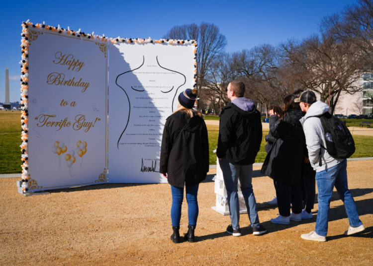 New protest art on National Mall takes aim at Trump and Epstein files