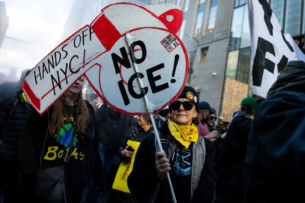 People demonstrate during 