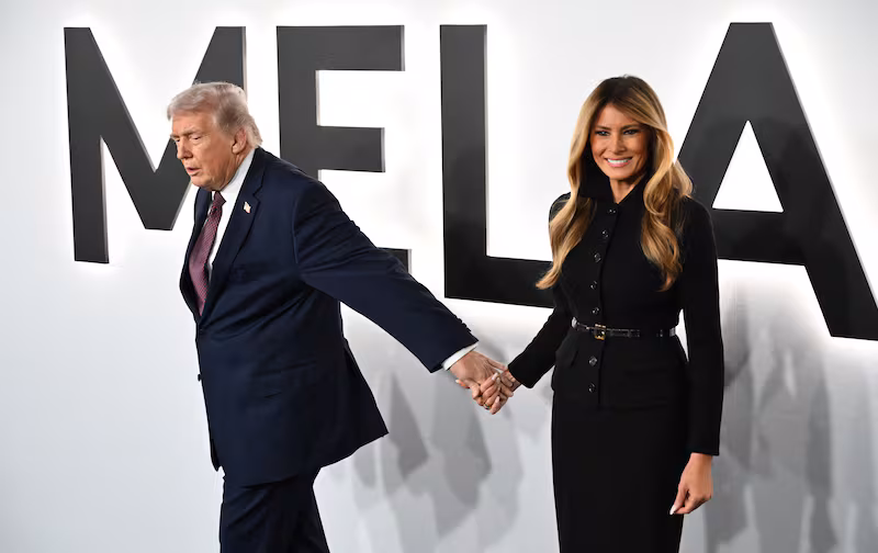 U.S. President Donald Trump and U.S. First Lady Melania Trump attend the world premiere of Amazon MGM Studios' 