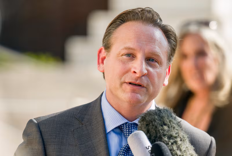 Anthony Colombo, defense attorney for former Canadian Olympian Ryan Wedding, speaks to the media.