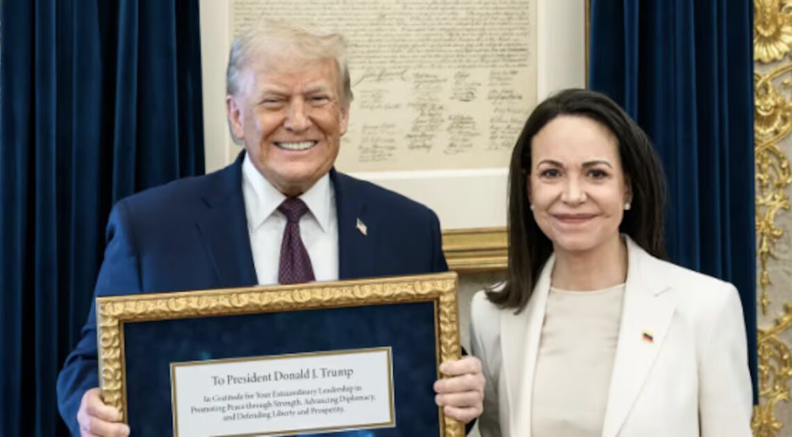 Grinning Trump Grabs Nobel Peace Prize He Did Not Win