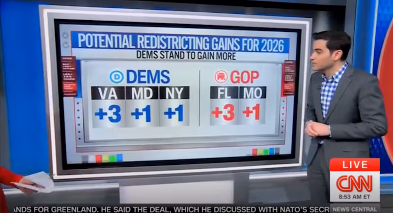 Enten going over Dem and GOP state redistricting efforts.