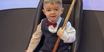 Right on cue: toddler is recognized for his mastery of trick shots