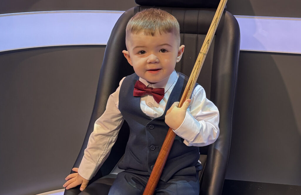 Right on cue: toddler is recognized for his mastery of trick shots