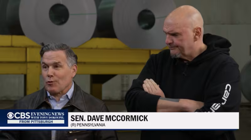 Fetterman and McCormick on CBS Evening News with Tony Dokoupil