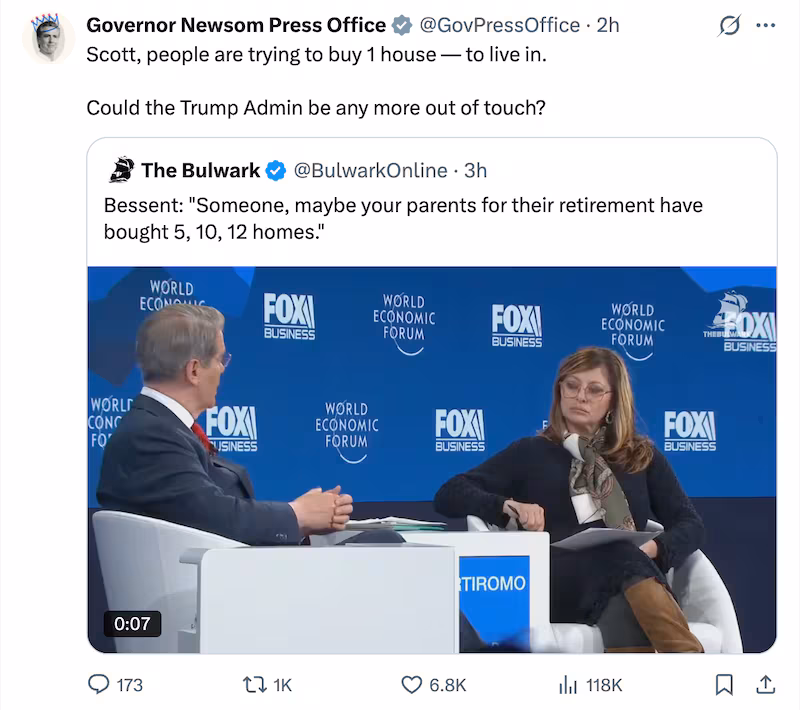 Newsom tweet