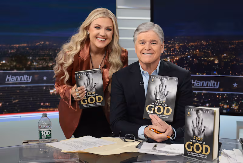 Erika Kirk and Sean Hannity