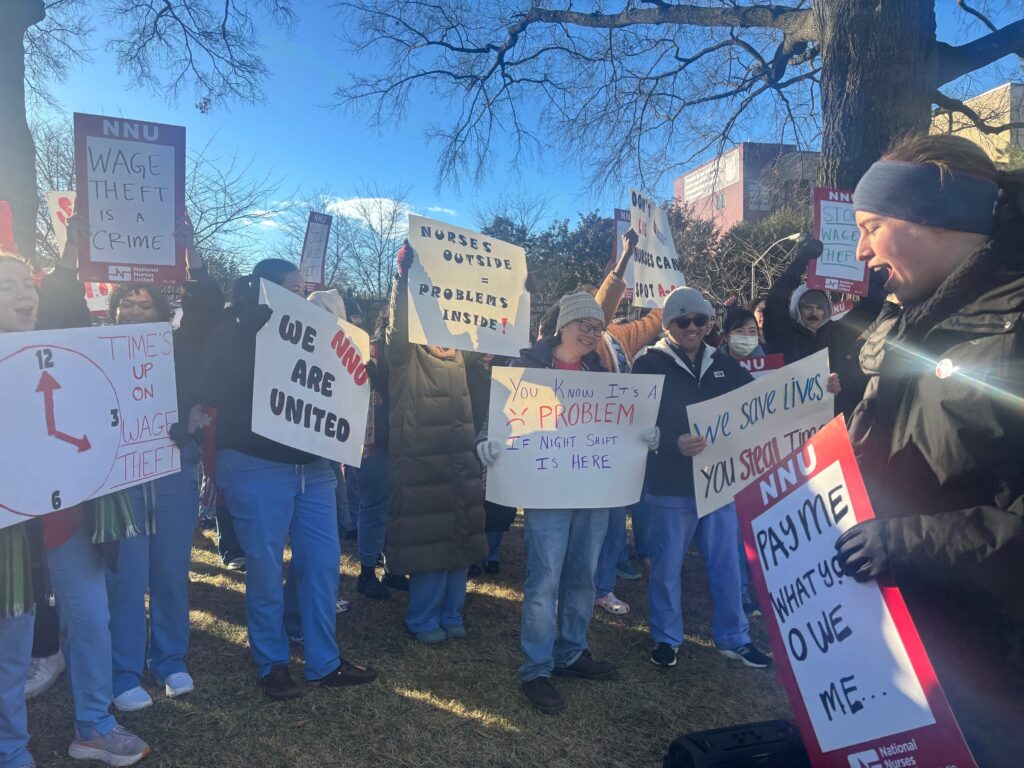 Nurses at D.C.’s largest hospital protest over alleged wage theft