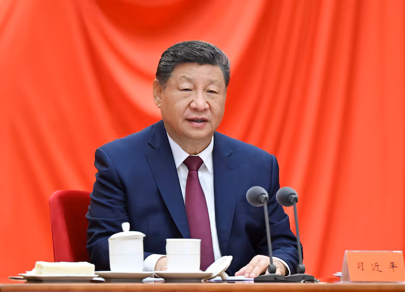 General Secretary of the Communist Party of China CPC Central Committee Xi Jinping, also Chinese president and chairman of the Central Military Commission, addresses the fifth plenary session of the 20th CPC Central Commission for Discipline Inspection CCDI on Jan. 12, 2026. (Photo by Xie Huanchi/Xinhua via Getty Images)