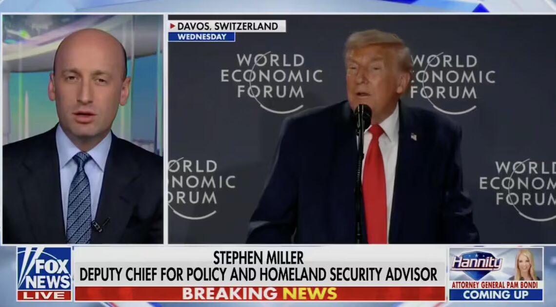 Stephen Miller Sucks Up to Trump After Davos Disaster