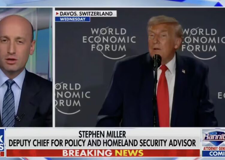 Stephen Miller Sucks Up to Trump After Davos Disaster