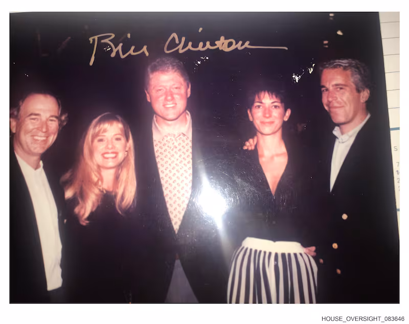 Bill Clinton, pictured with Ghislaine Maxwell and Jeffrey Epstein.