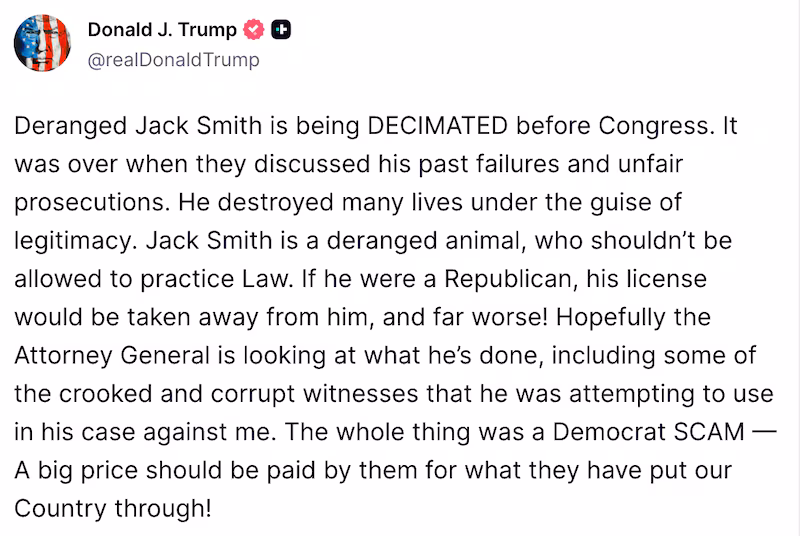 Donald Trump on Truth Social