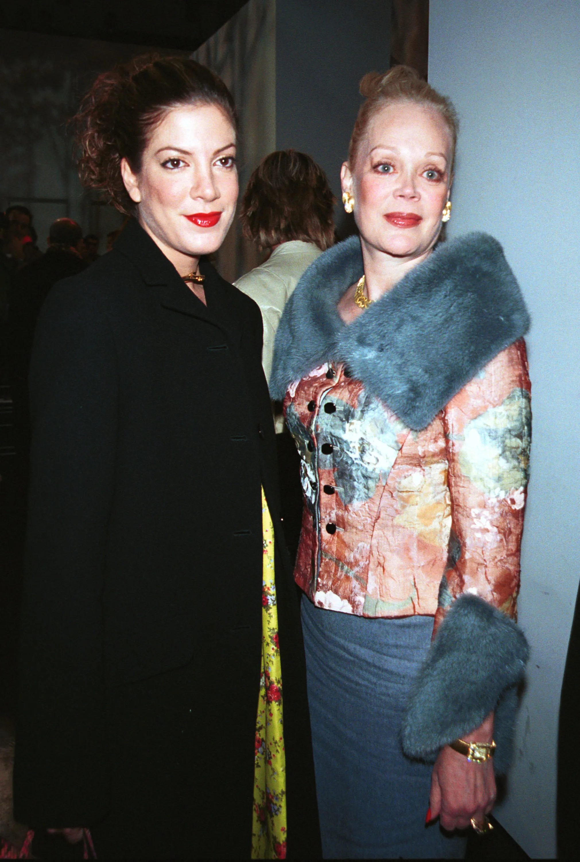 Tori Spelling and her mother, Candy, at the Diane Von Furstenberg Fall 2001 fashion show.